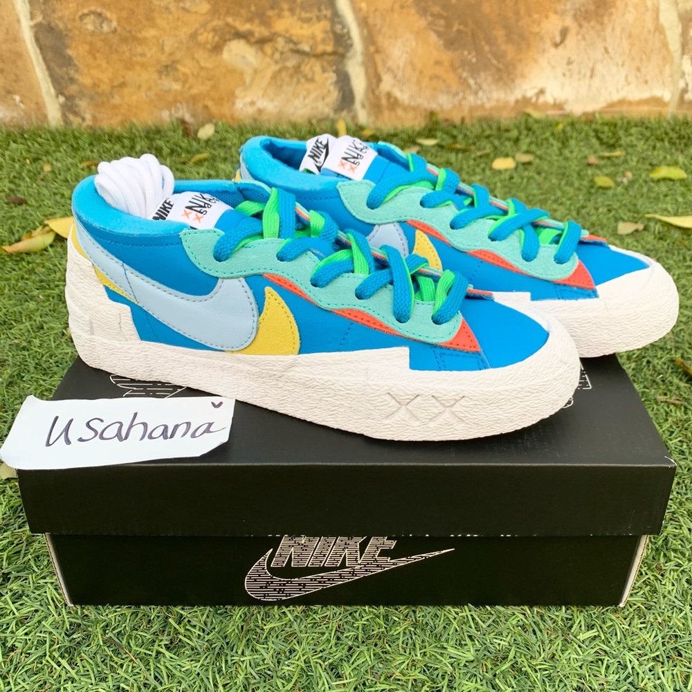Nike blazer low safari x Kaws blue white shoes - Picture 3 of 4